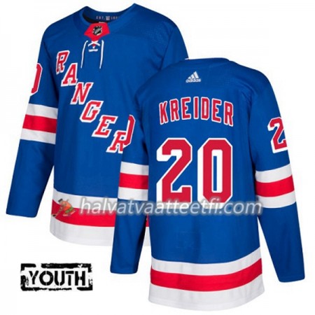 Lasten NHL New York Rangers Pelipaita Chris Kreider 20 Adidas 2017-2018 Sininen Authentic